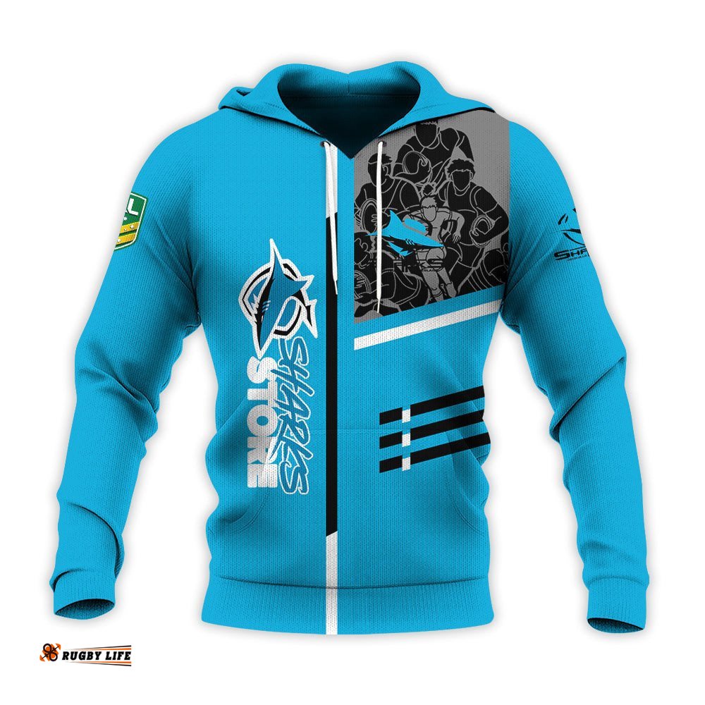 cronulla sutherland sharks hoodie personalized rugby for fan nrl