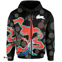 custom text and number rabbitohs hoodie go the bunnies aboriginal
