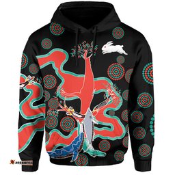 custom text and number rabbitohs hoodie go the bunnies aboriginal