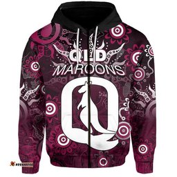 custom personalised qld maroons hoodie aboriginal