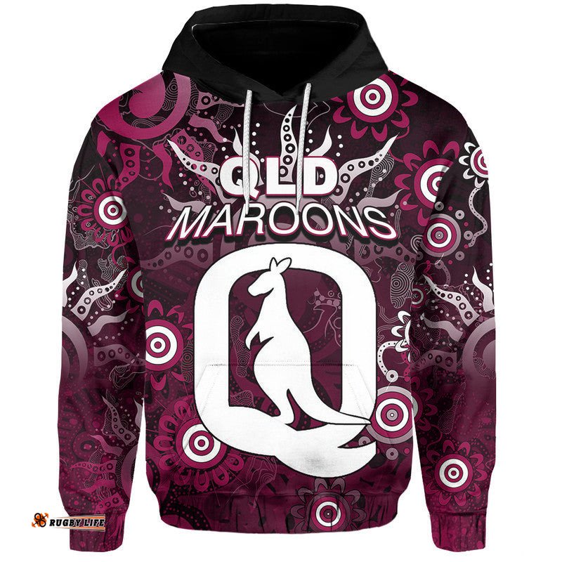 custom personalised qld maroons hoodie aboriginal