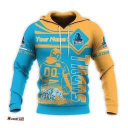 gold coast titans hoodie personalized pentagon style nrl