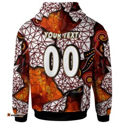 st george rugby hoodie custom dragon fire rugby with aboriginal art personalised player and number hoodie