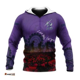 melbourne storm hoodie personalized aboriginal rugby anzac day poppy with soldiers nrl