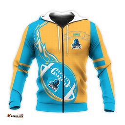 gold coast titans hoodie flame ball nrl