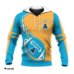 gold coast titans hoodie flame ball nrl