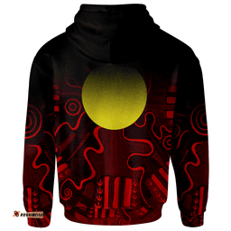 Custom Text Aboriginal Hoodie Indigenous Flag Grunge Style