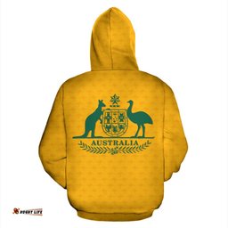 Hoodie Australian Coat Of Arms Hoodie Kangaroo Map Unisex