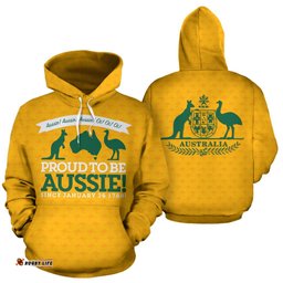 Hoodie Australian Coat Of Arms Hoodie Kangaroo Map Unisex
