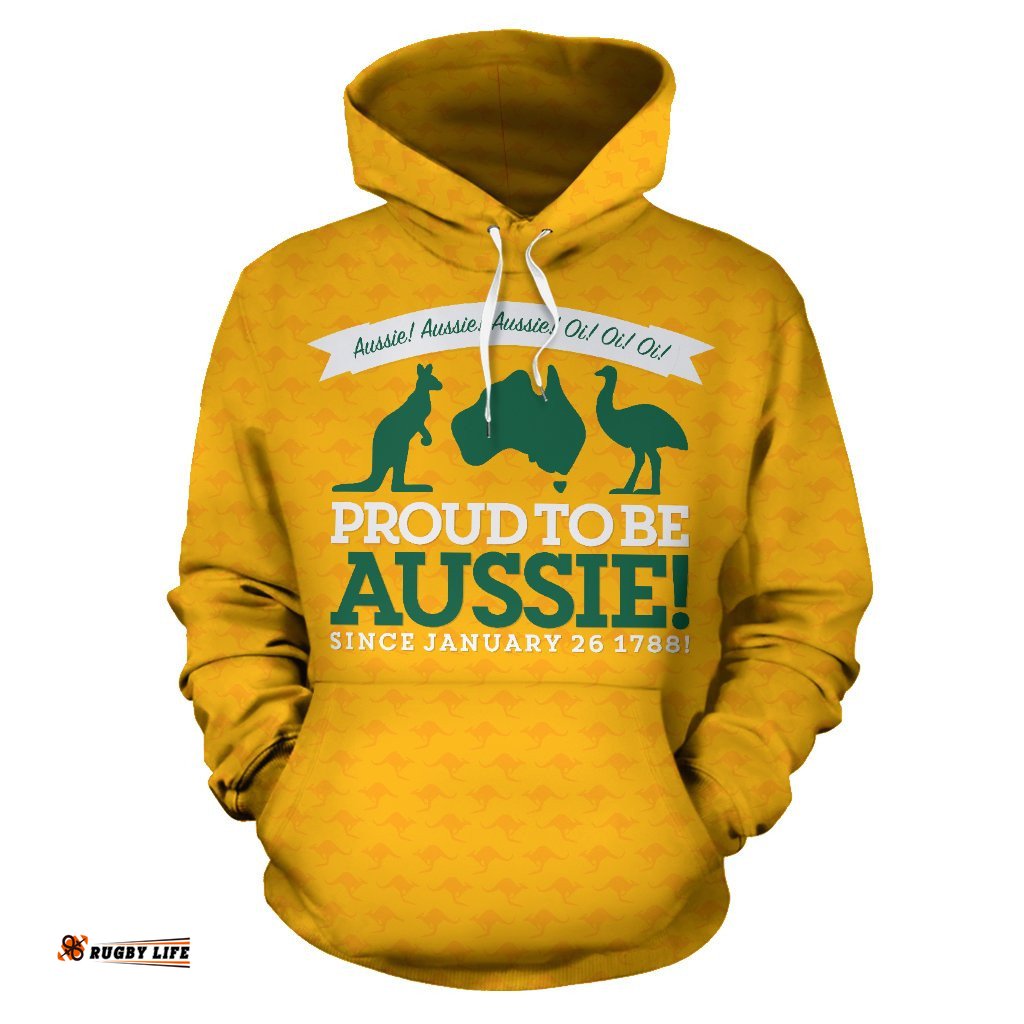 Hoodie Australian Coat Of Arms Hoodie Kangaroo Map Unisex
