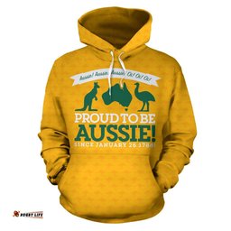 Hoodie Australian Coat Of Arms Hoodie Kangaroo Map Unisex