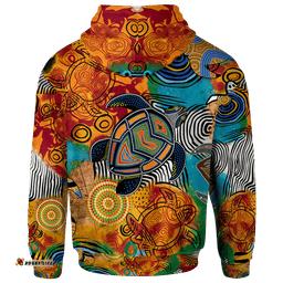 Custom Your Text Aboriginal Personalised Hoodie Turtle Indigenous Art