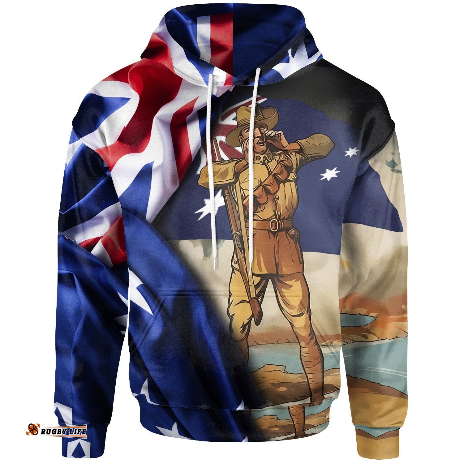Australia Hoodie ANZAC Day Soldier Calling