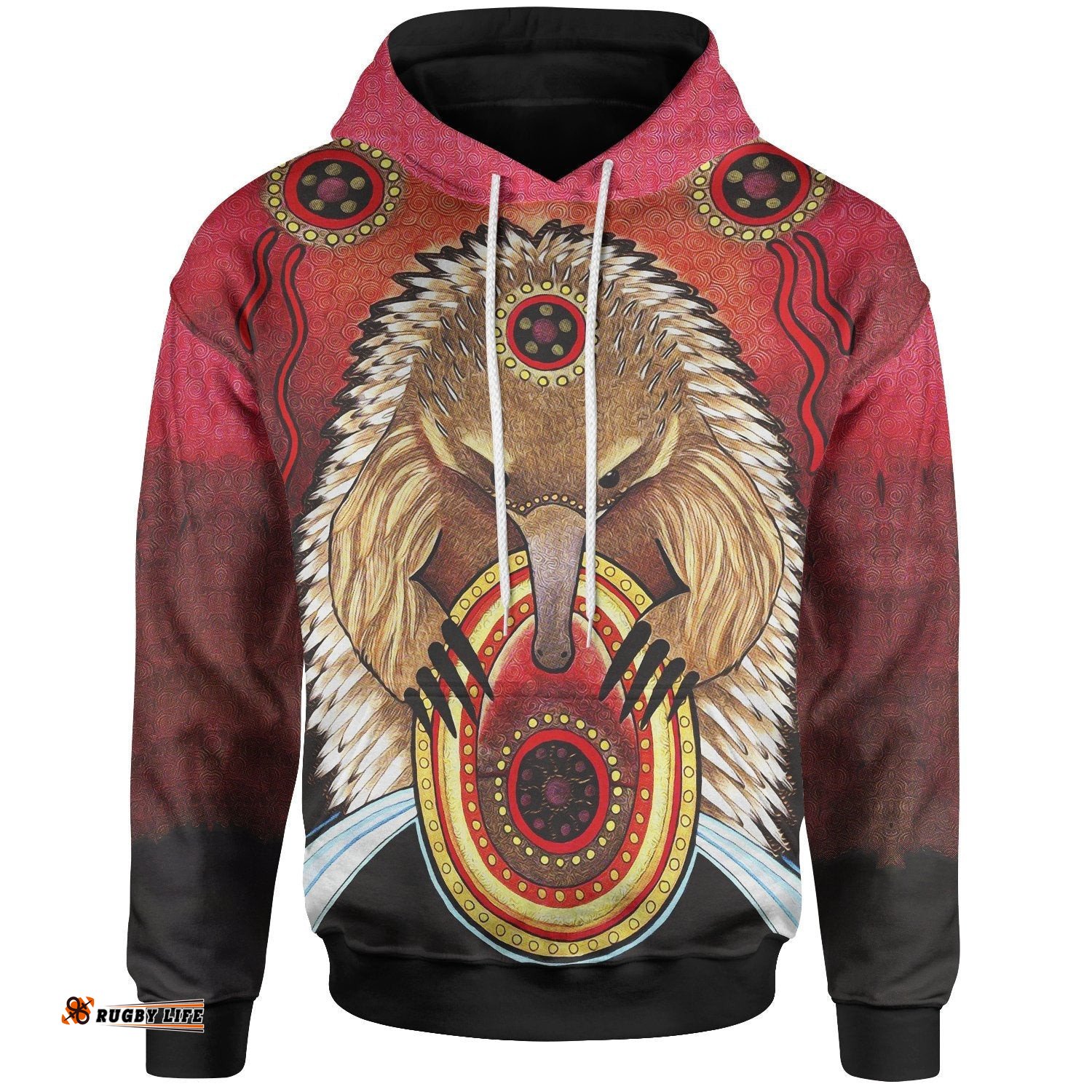 Aboriginal Hoodie Australian Echidna