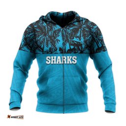 cronulla sutherland sharks hoodie coconut tree nrl