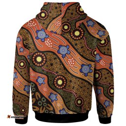 Hoodie Aboriginal Dot Unique Style Turtle