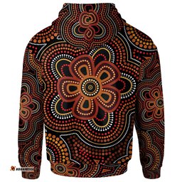 ABoriginal Hoodie Aboriginal Dot Painting Flowers Style Ver02