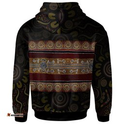 Hoodie Aboriginal Dot Panting Art Horizontal Lines