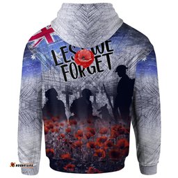 ANZAC Day Hoodie Lest We Forget Vintage Poppies