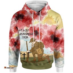 anzac day hoodie we will remember them