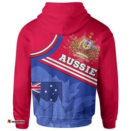 Zip Up Hoodie Aus Flag and Coat of Arms Zip Hoodie Waratah Flowers