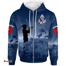 Navy ANZAC Hoodie Remembering Our Heroes