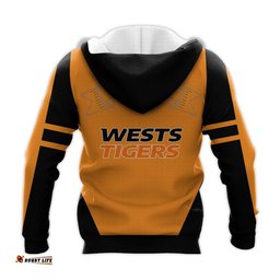 wests tigers hoodie flame ball nrl