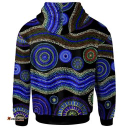 Zip Hoodie Aboriginal Dot Unique Style Blue
