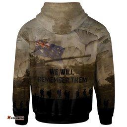 ANZAC Day Hoodie Lest We Forget Vintage Style