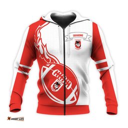 st george illawarra dragons hoodie flame ball nrl