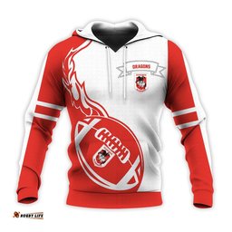 st george illawarra dragons hoodie flame ball nrl