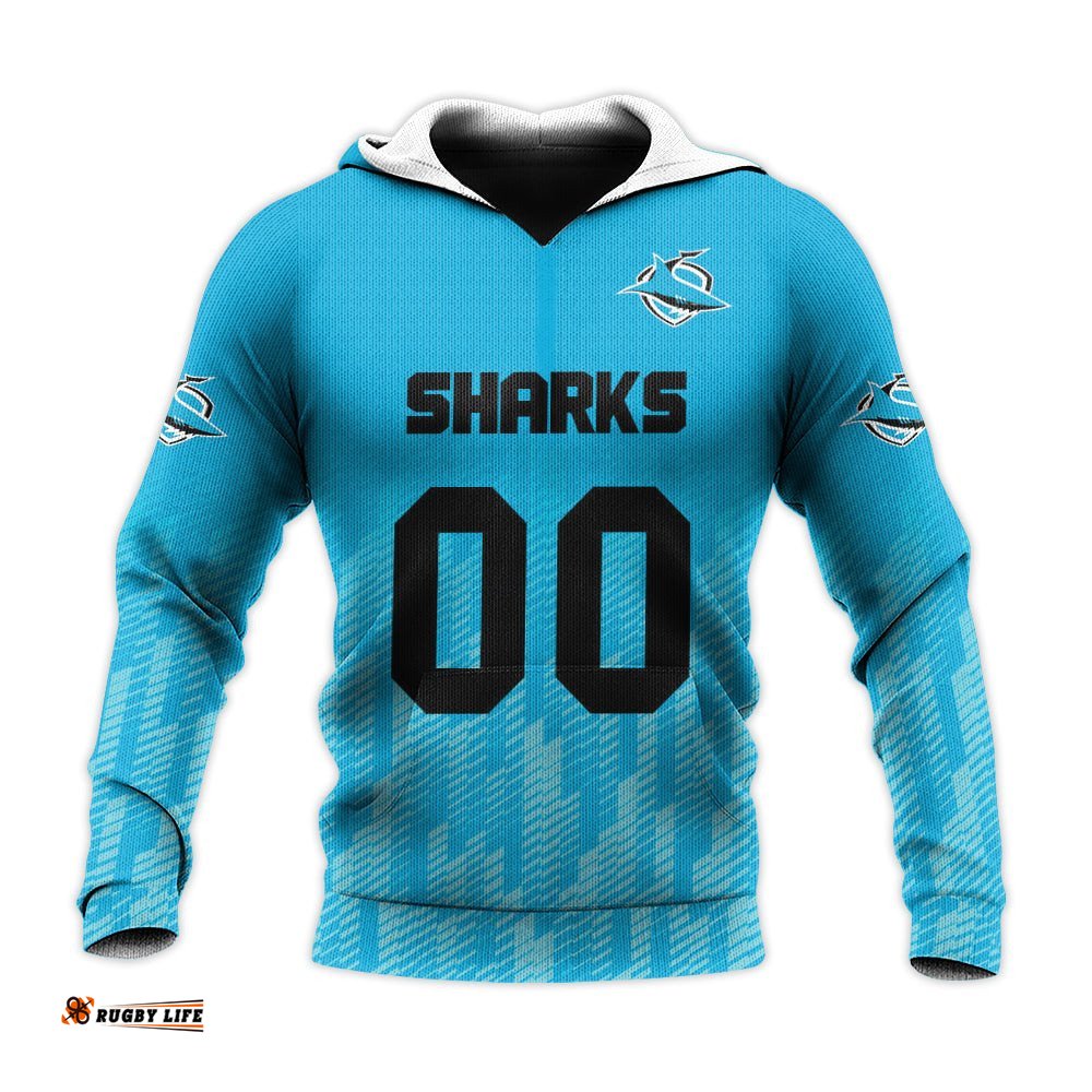 cronulla sutherland sharks hoodie logo sport ombre nrl
