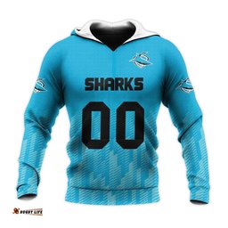cronulla sutherland sharks hoodie logo sport ombre nrl