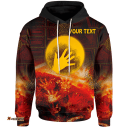 Custom Aboriginal Hoodie Indigenous Flag Hand Art