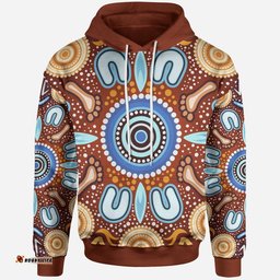 Aboriginal Hoodie Indigenous Circle Dot Painting Ver02
