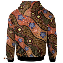 Zip Hoodie Aboriginal Dot Unique Style Turtle