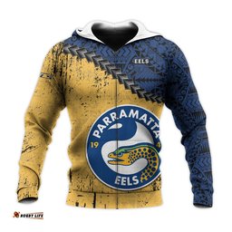 parramatta eels hoodie grunge polynesian tattoo nrl