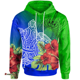Torres Strait Islanders Hoodie Adults Ocean Hibiscus