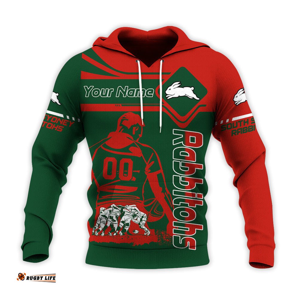 south sydney rabbitohs hoodie personalized pentagon style nrl