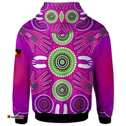 hoodie aboriginal family with dot painting art
