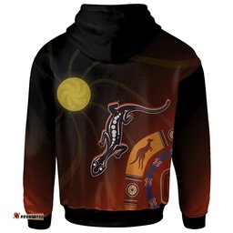 aboriginal zip up hoodie flowers on the land