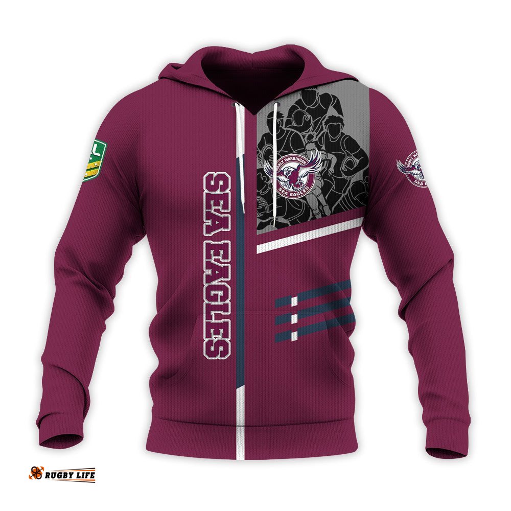 manly warringah sea eagles hoodie personalized rugby for fan nrl