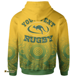 Custom Aboriginal Hoodie, Australia Rugby and Coat Of Arms