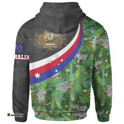 Hoodie, Australia Coat Of Arms with Koala Patterns