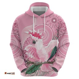 pink cockatoo australia hoodie aussie cacatua leadbeateri aboriginal art
