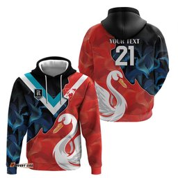 swans port adelaide football custom hoodie cracked metal style