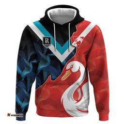 swans port adelaide football custom hoodie cracked metal style