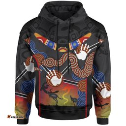 Aboriginal Hoodie, Australian Boomerang and Snake Indigenous Art
