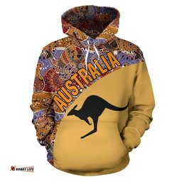 Aboriginal Hoodie, Kangaroo Patterns Koala