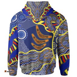 Aboriginal Hoodie, Australian Boomerang Dot Painting Art